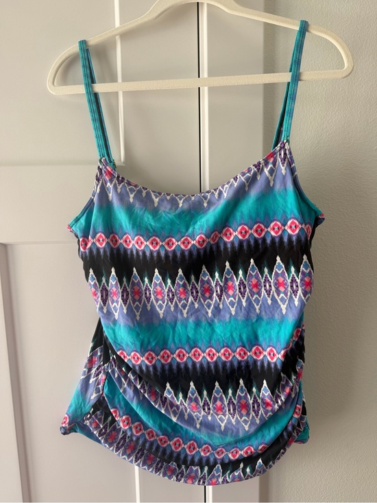 La Blanca Other - La Blanca Teal, Black, Purple & Pink Aztec Print Swim Top